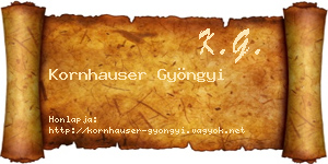 Kornhauser Gyöngyi névjegykártya
