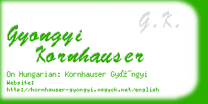gyongyi kornhauser business card